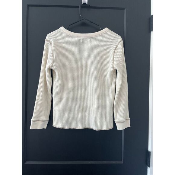 Madewell Waffle Split Neck Crop Tee Long Sleeve Size XXS - Picture 8 of 8